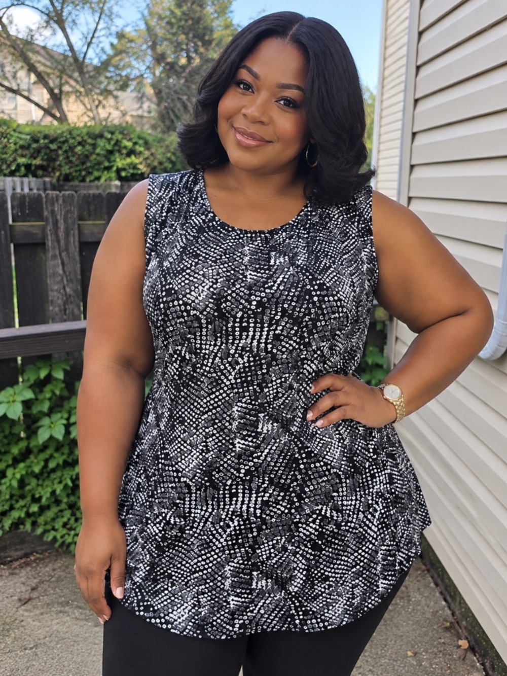 Black & White Speckled Blouse
